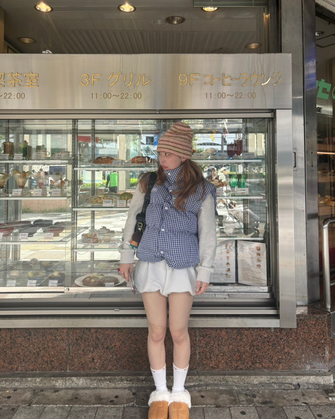 【再販】チェック柄ダウンベスト AW0040