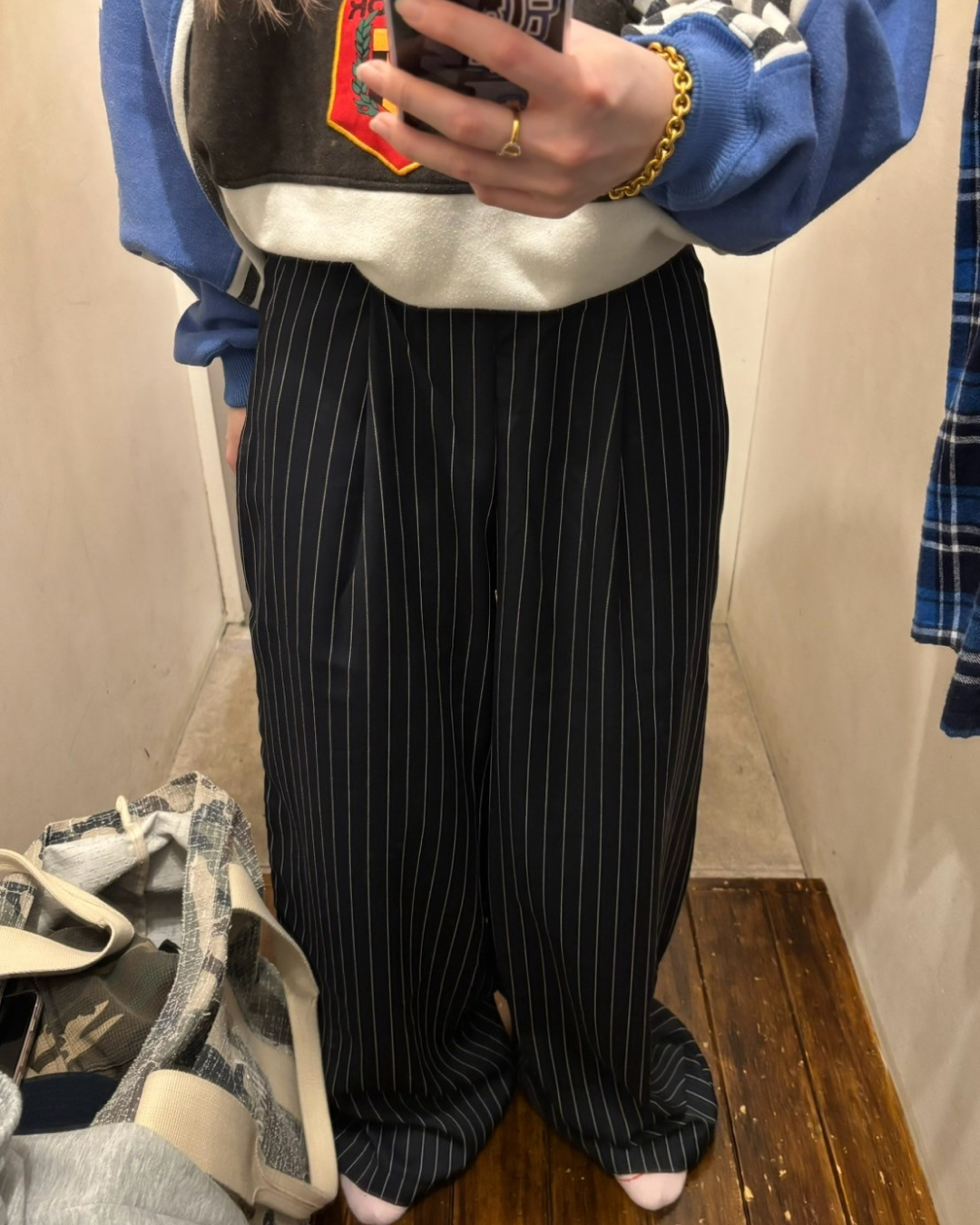 20s 30s Euro Vintage ウール スラックス 針刺し バックルバック