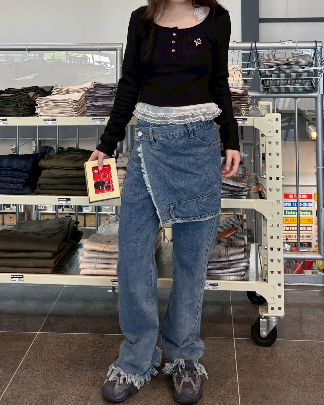 レースレイヤードトップス AW1174