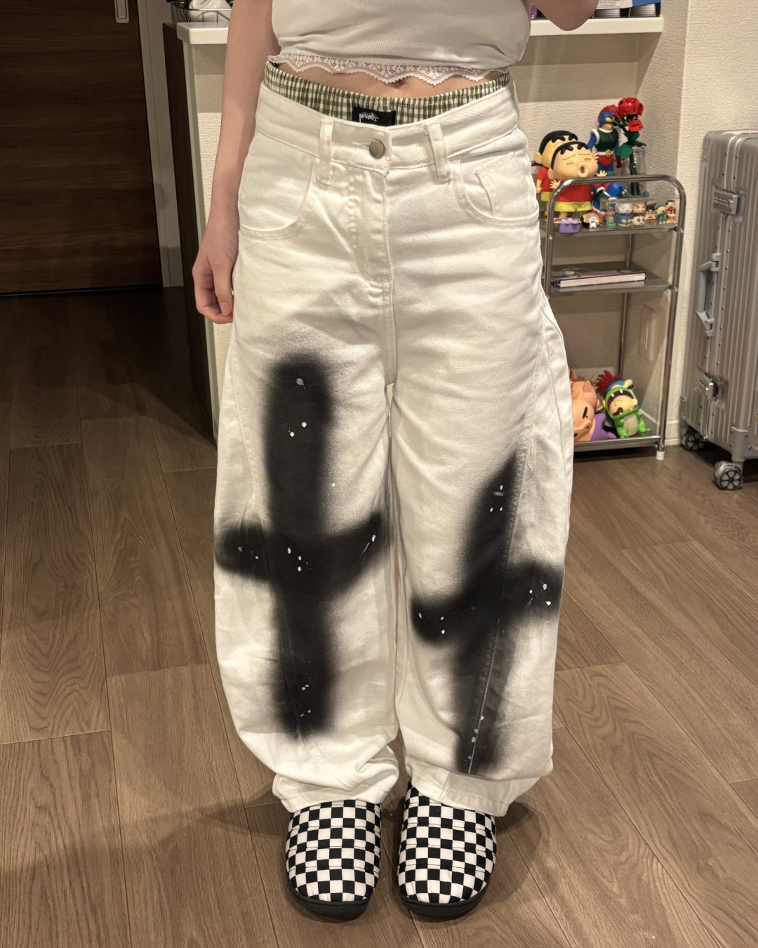 スプレーペイントワイドデニム AW1254