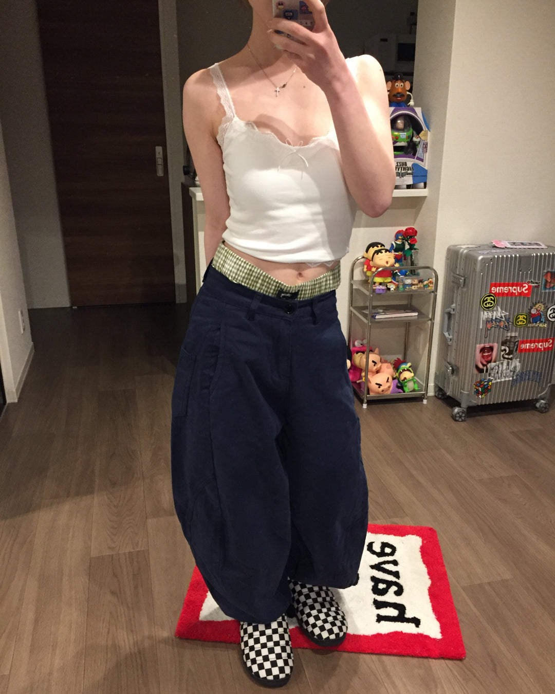 ワイドレッグネイビーパンツ AW1261