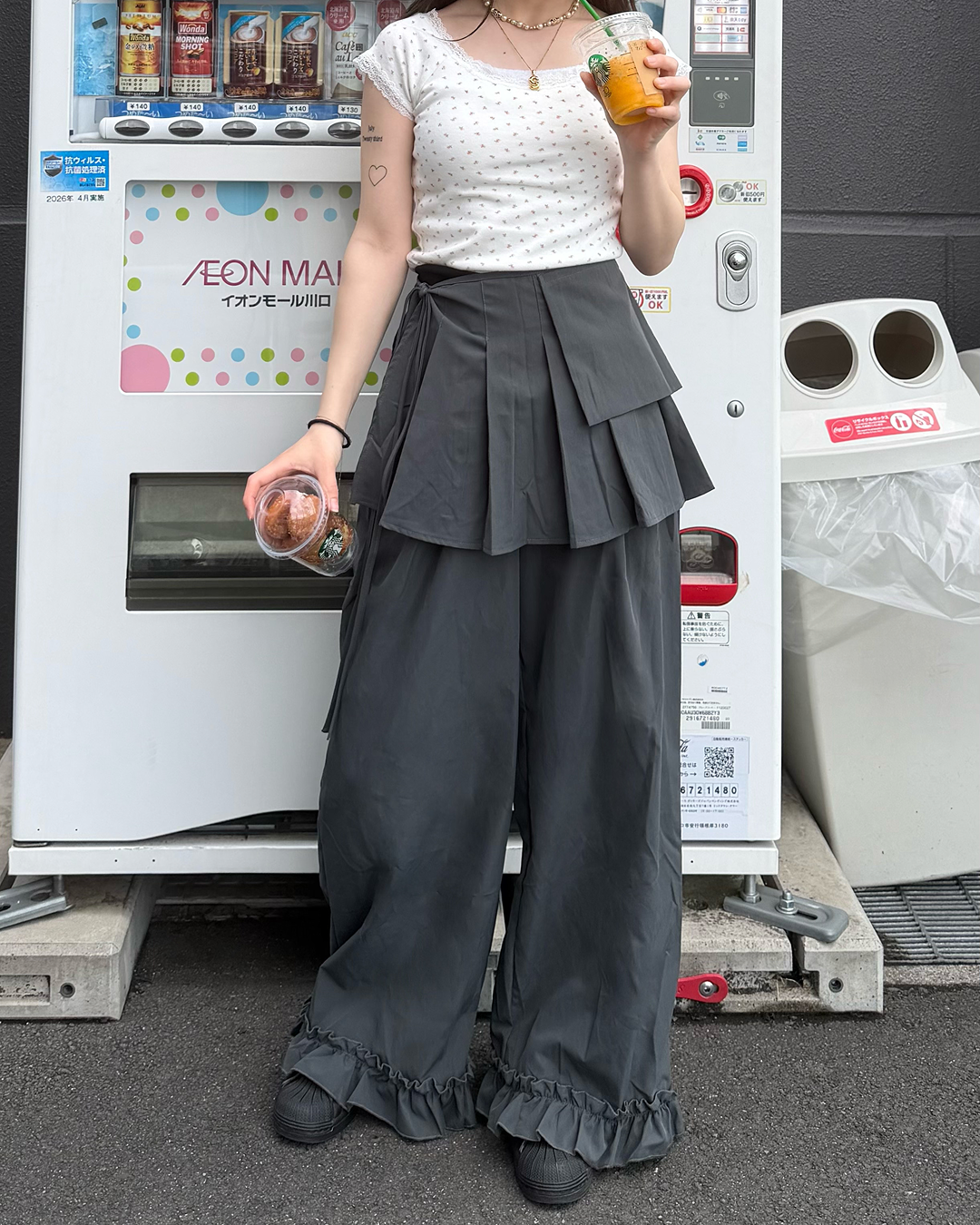 プリーツスカートストラップセットフリルパンツ
AW1281