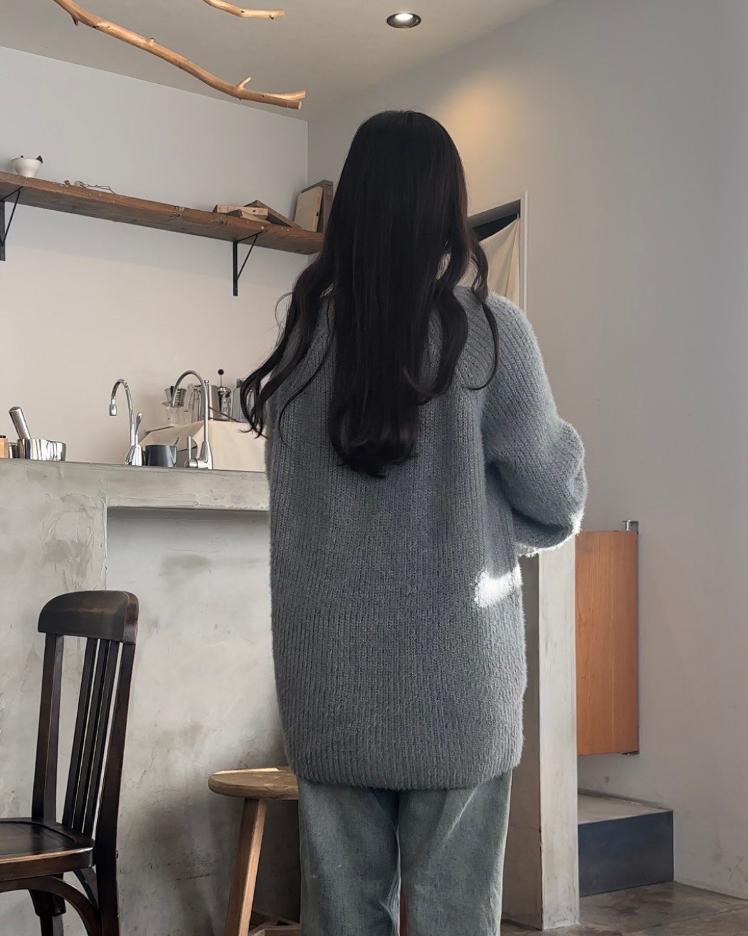 Mohair knit fleece sweater AY0001