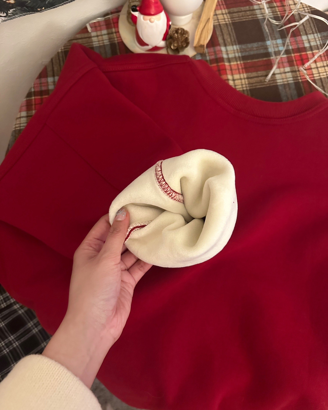 Fleece-lined big size color sweatshirt AY0005