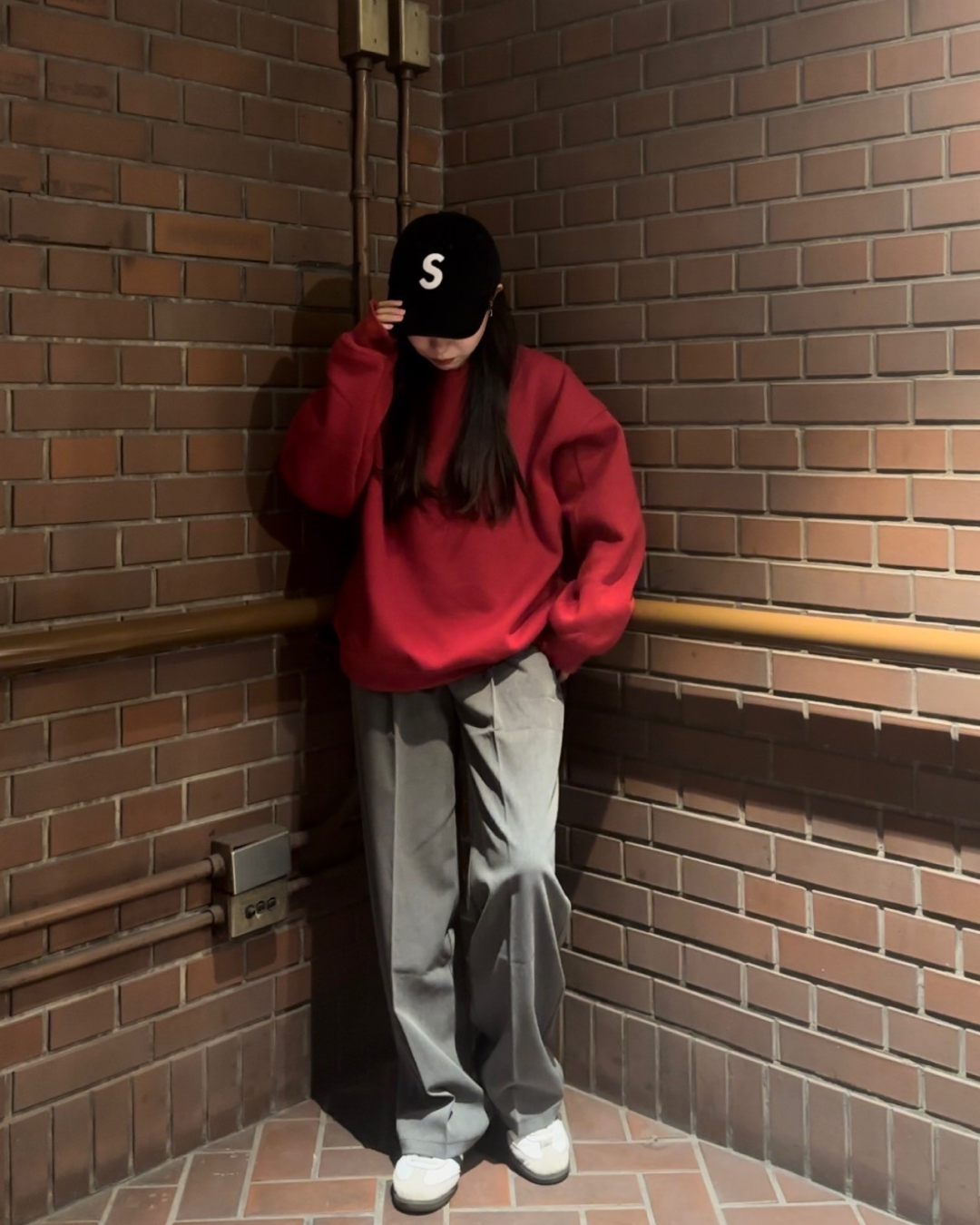 Fleece-lined big size color sweatshirt AY0005