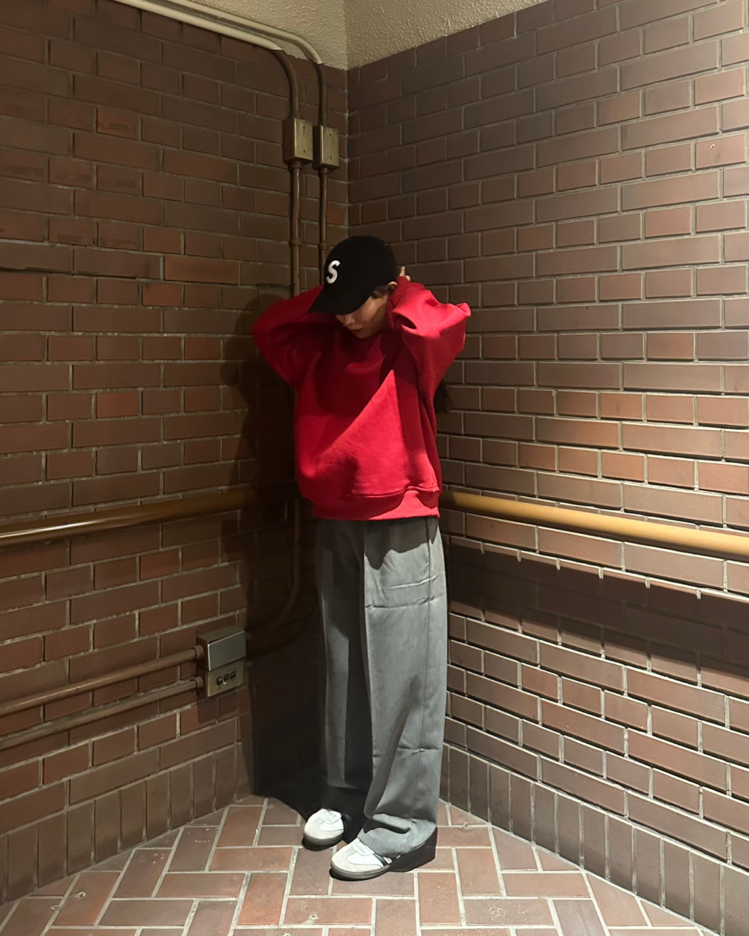 Fleece-lined big size color sweatshirt AY0005