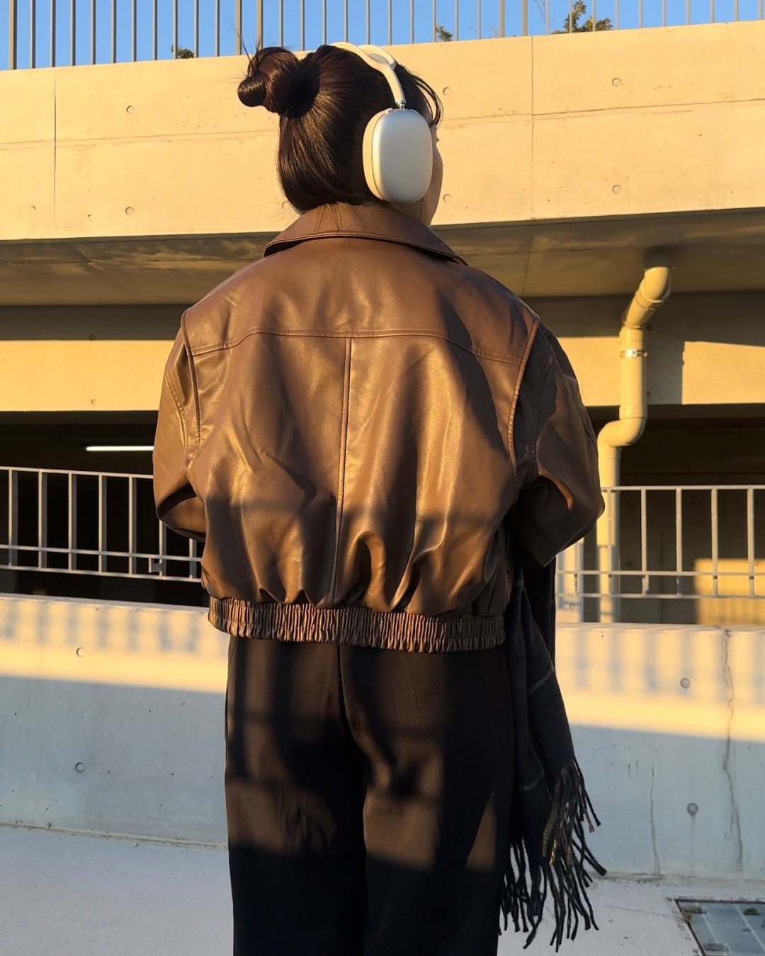 ブラウンショートレザージャケット AY0106