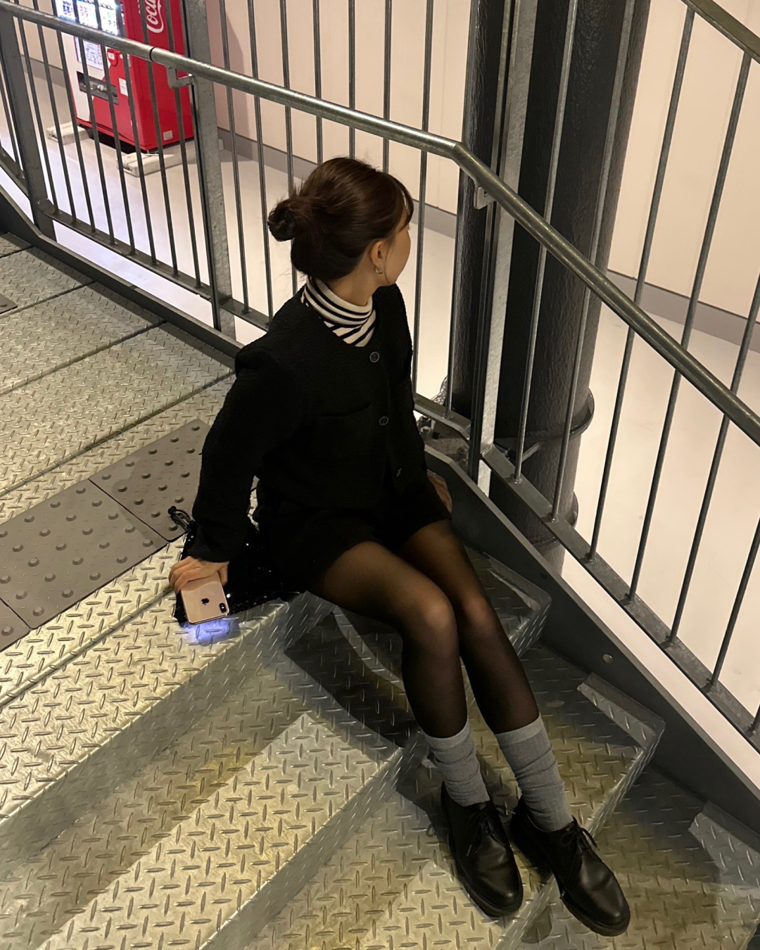 ブラックツイードショートジャケット AY0149