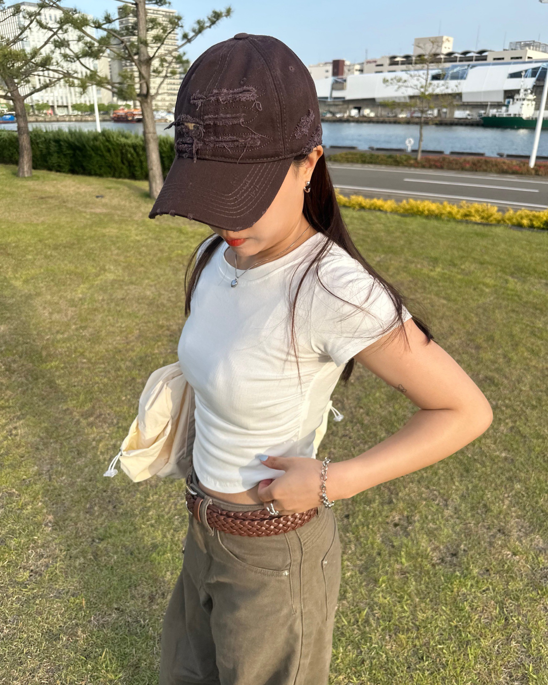 サイドシャーリングミニTシャツ AY0638