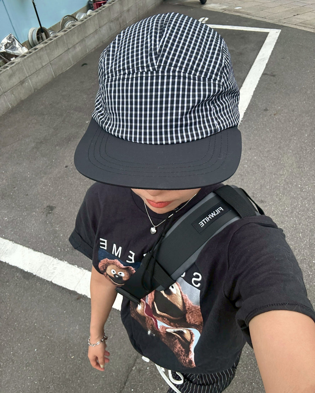 ドローストリングチェックキャップ AY1029