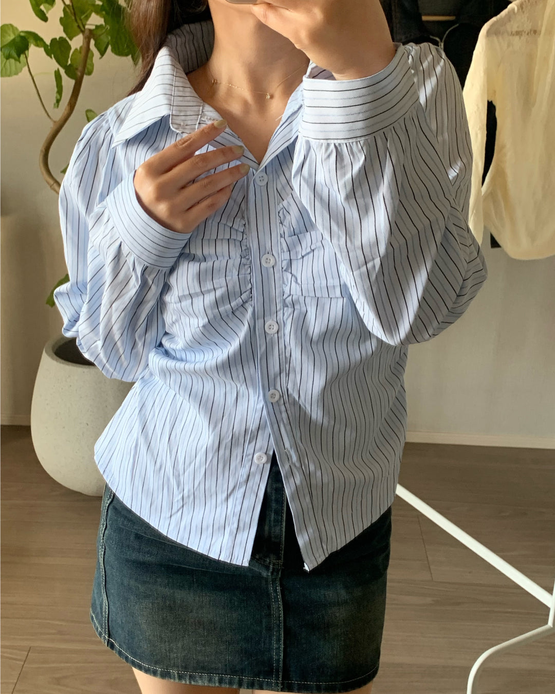 シャーリングストライプシャツ AY1185