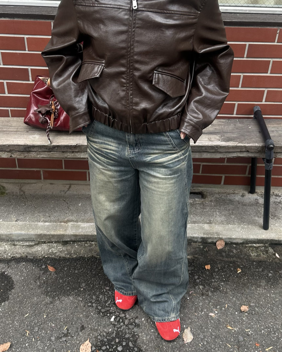 レトロウォッシュデニムパンツ AY3002