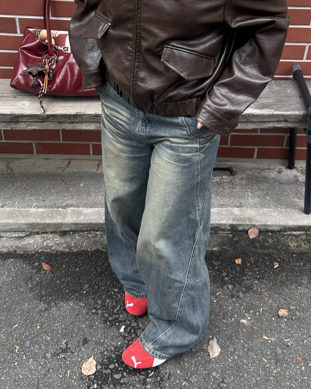 レトロウォッシュデニムパンツ AY3002