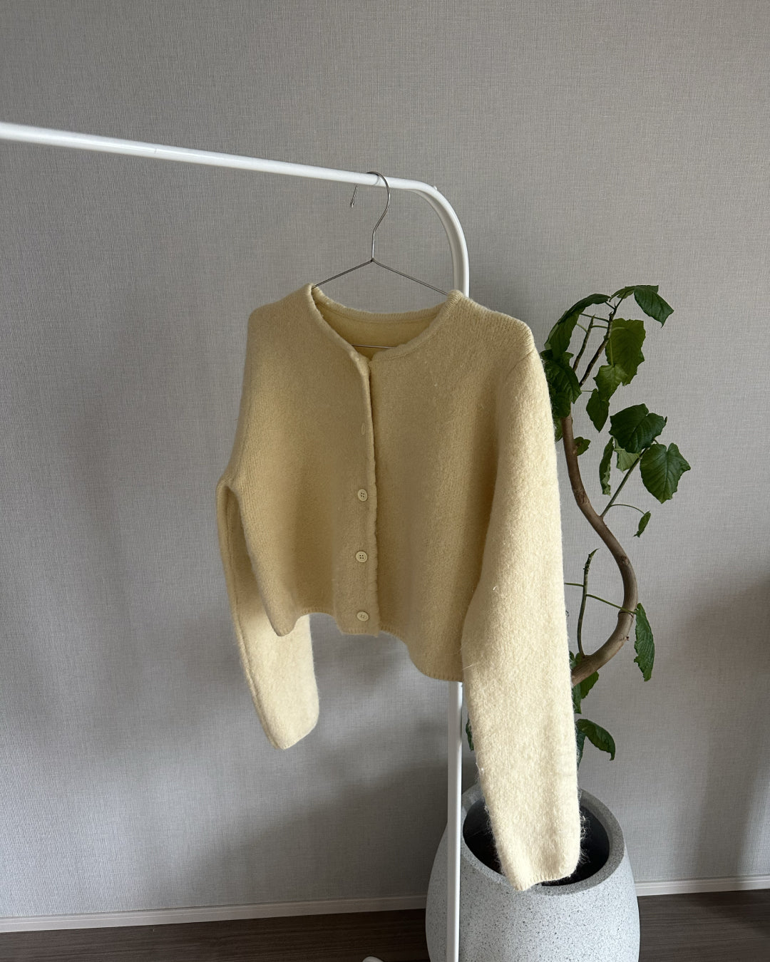 【即納】シャギークルーネックカーディガン AY5007