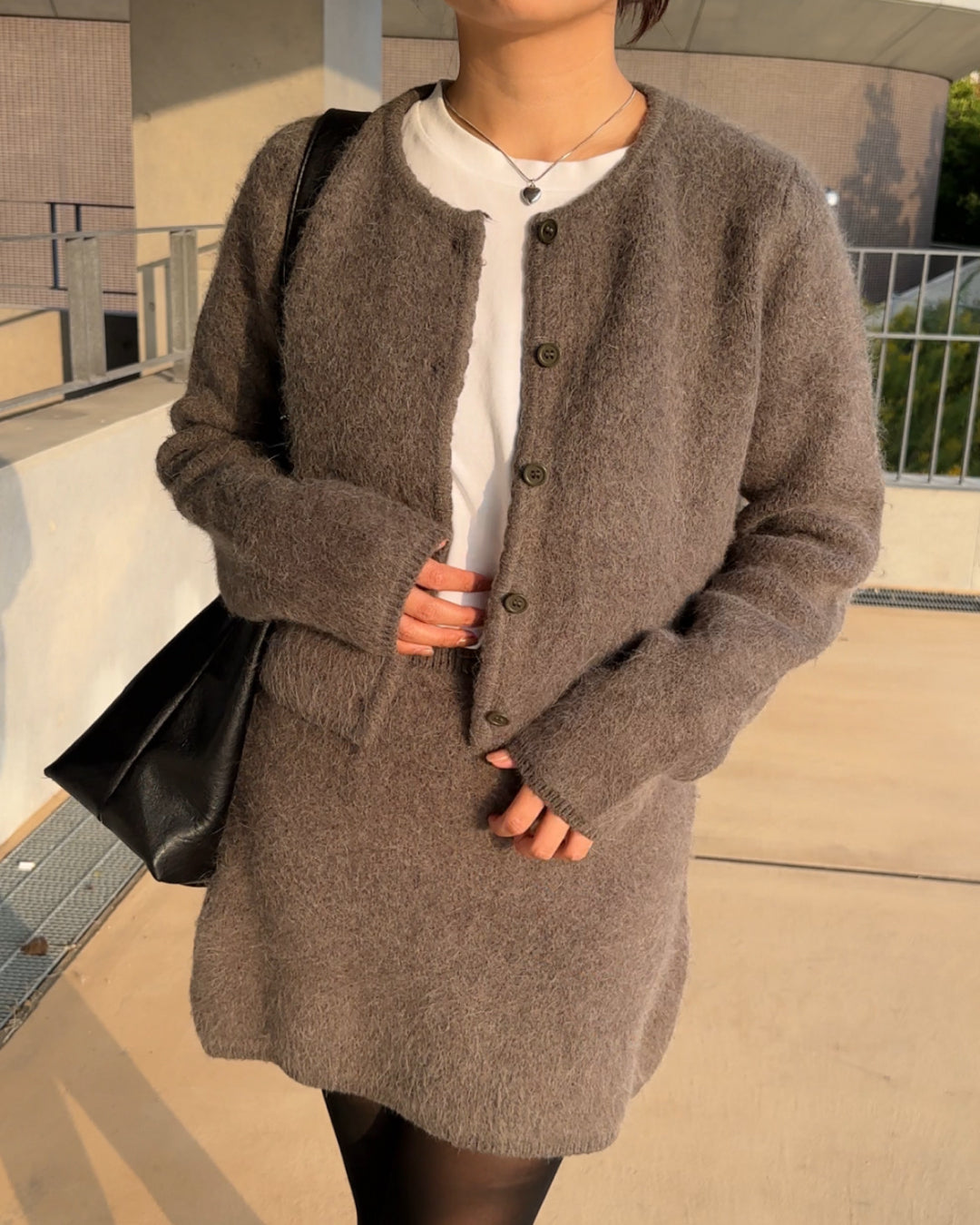 【即納】シャギークルーネックカーディガン AY5007