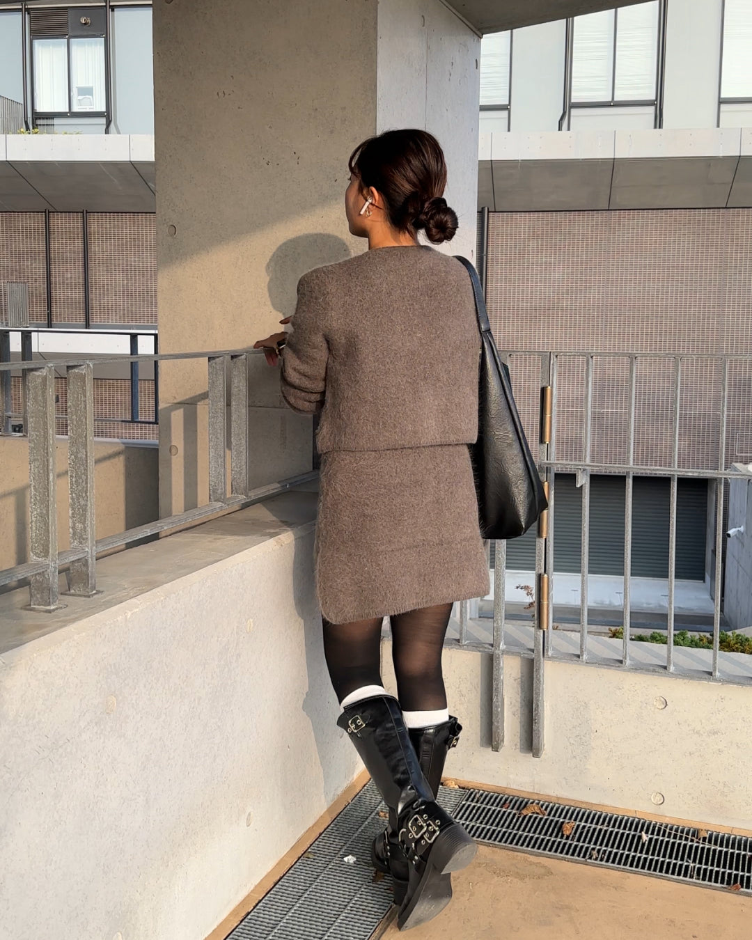 【即納】シャギークルーネックカーディガン AY5007