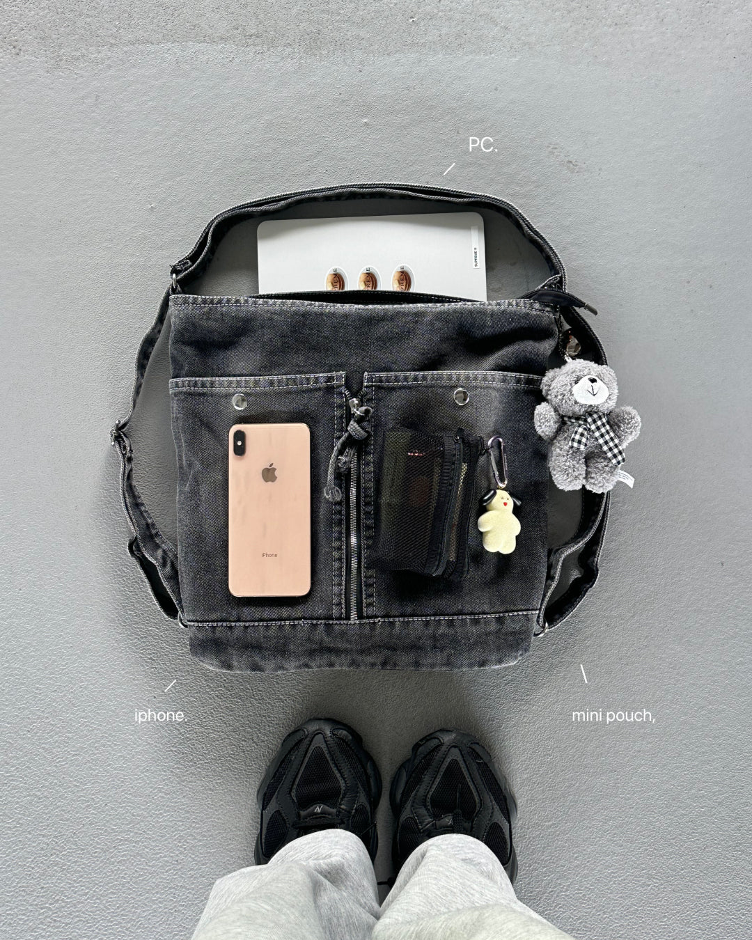 【即納】マルチショルダーウォッシュデニムバッグ AY5009