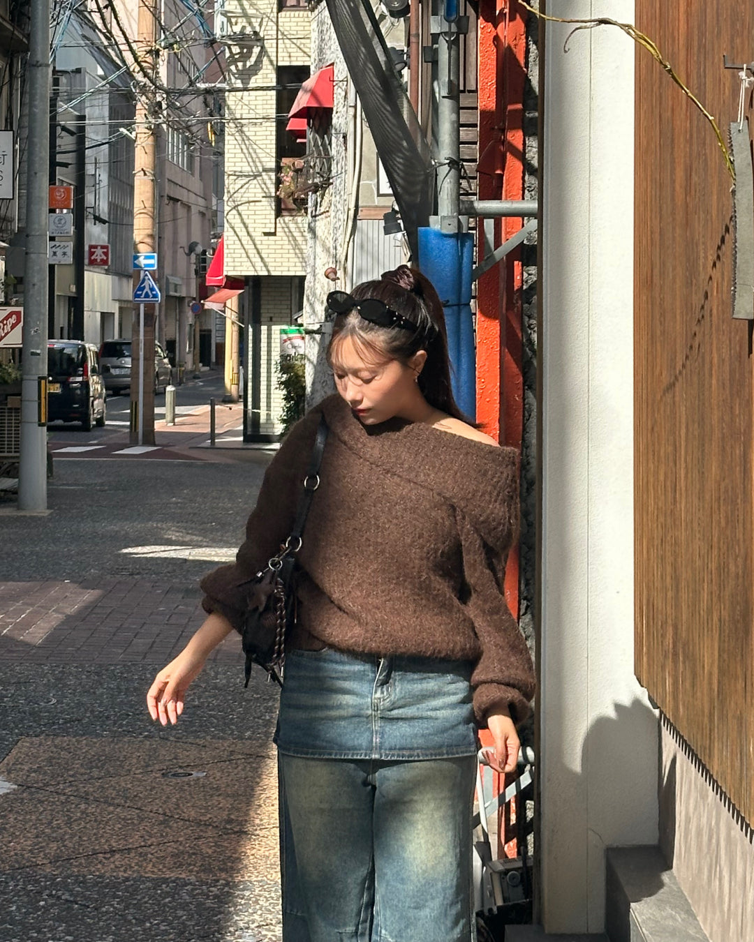 【即納】ローゲージオフショルニット AY5011