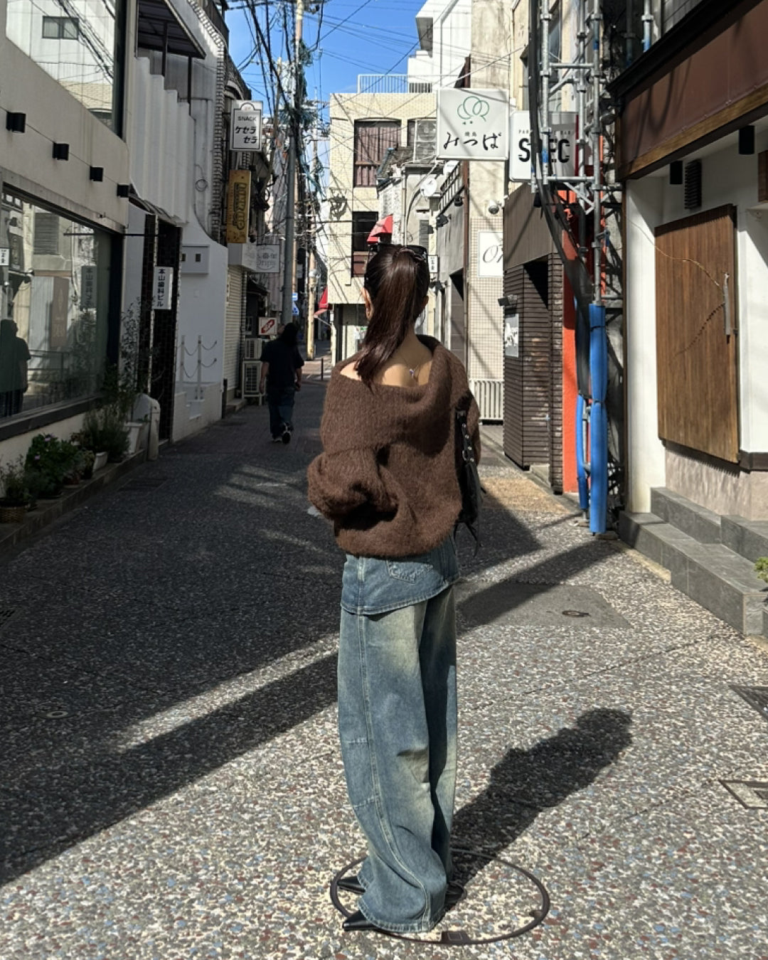 【即納】レイヤードスカートデニムパンツ AY5014