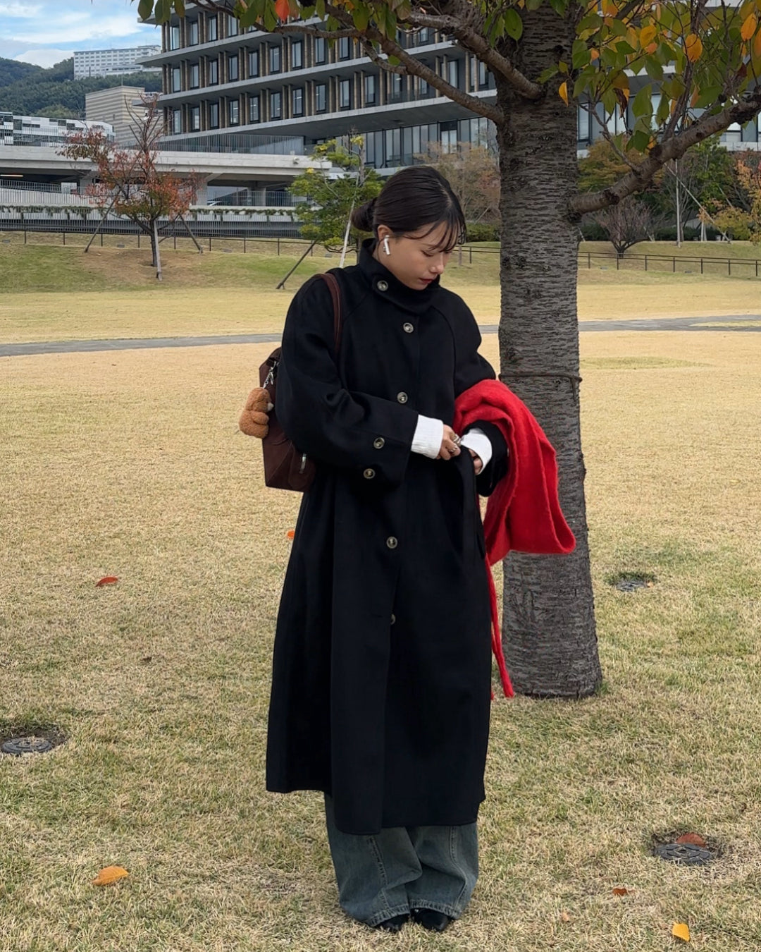 即納】スタンドカラーAラインロングコート AY5015 – YOLO（ヨロ