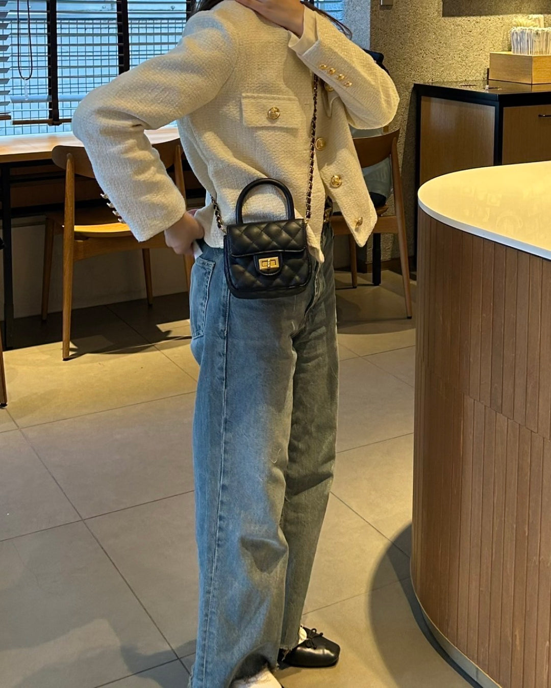 Black tweed jacket B0004