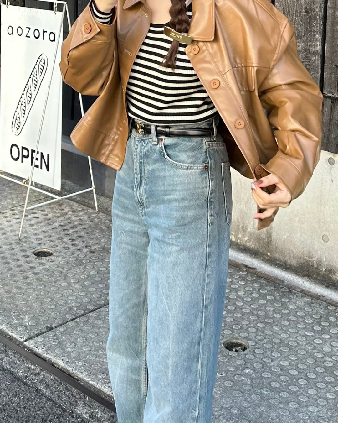 Leather short jacket B0002