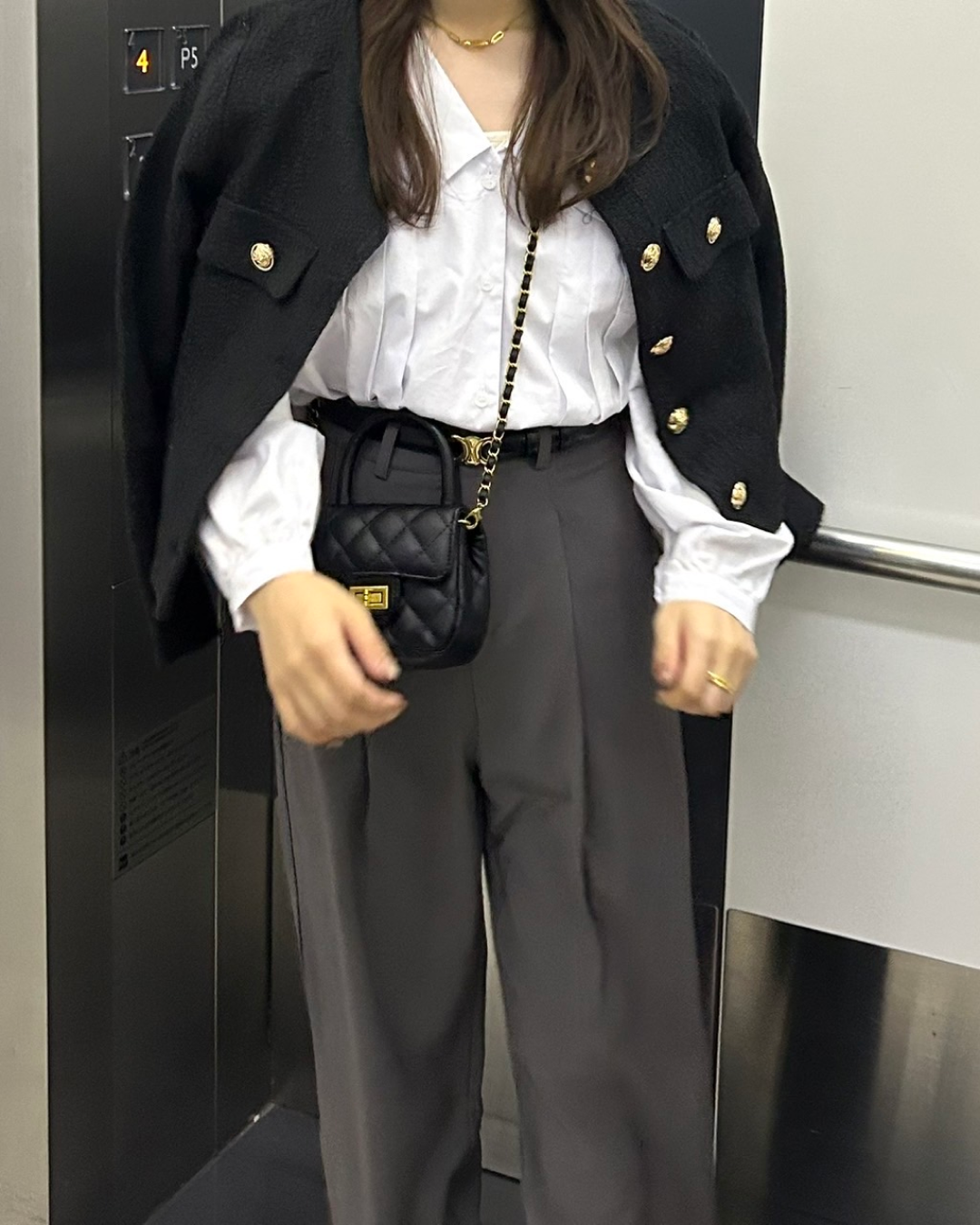 Black tweed jacket B0004