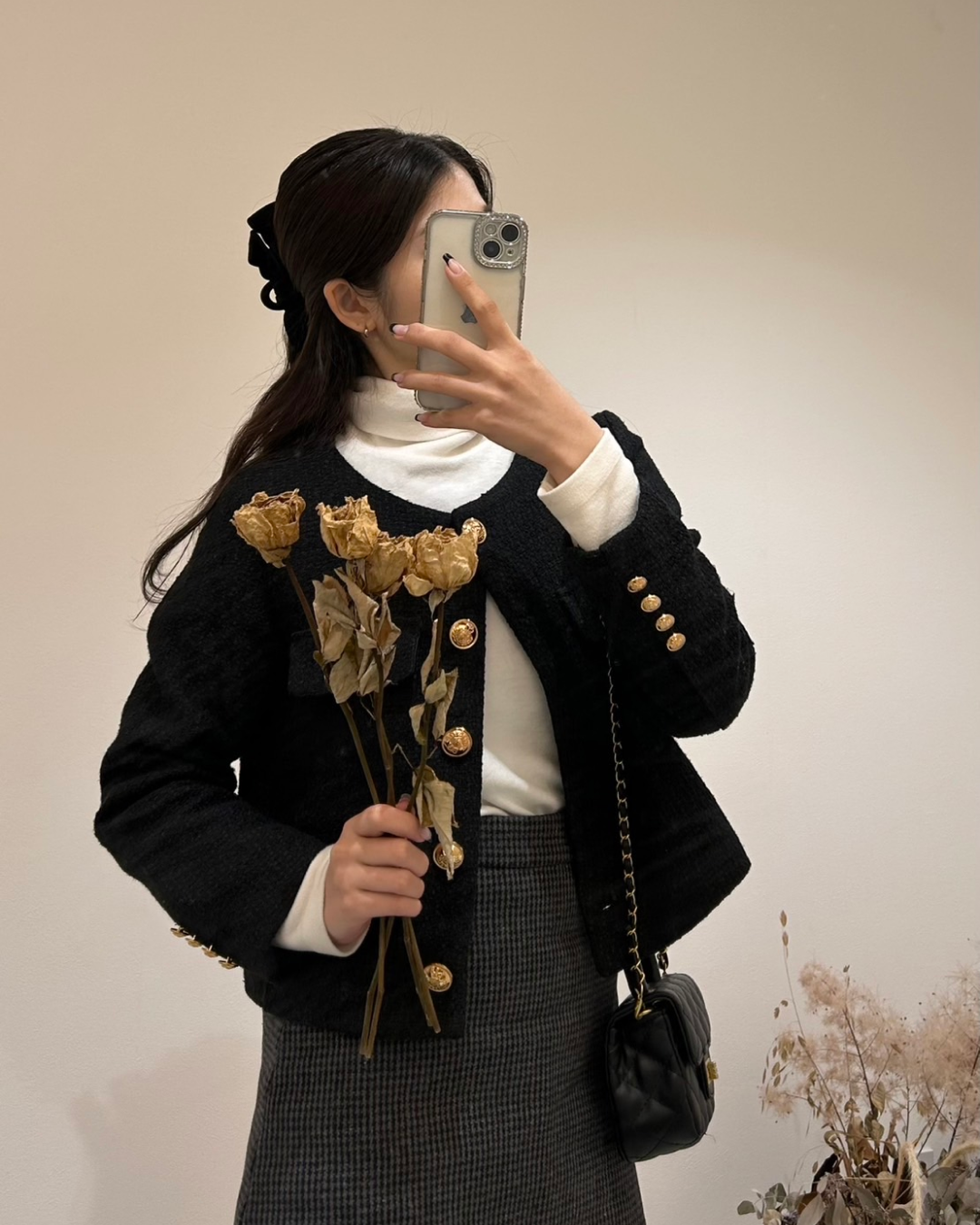 Black tweed jacket B0004