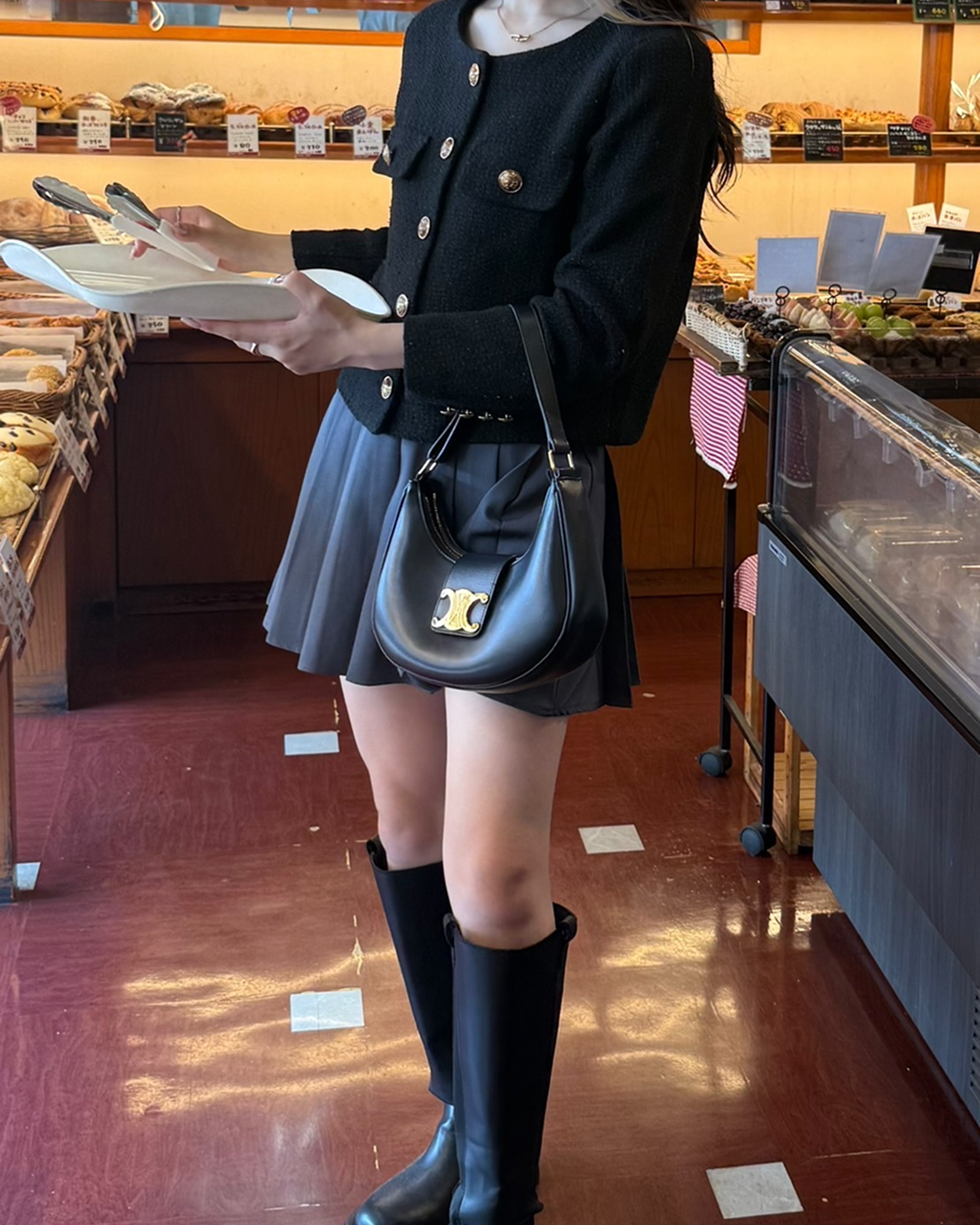 Black tweed jacket B0004