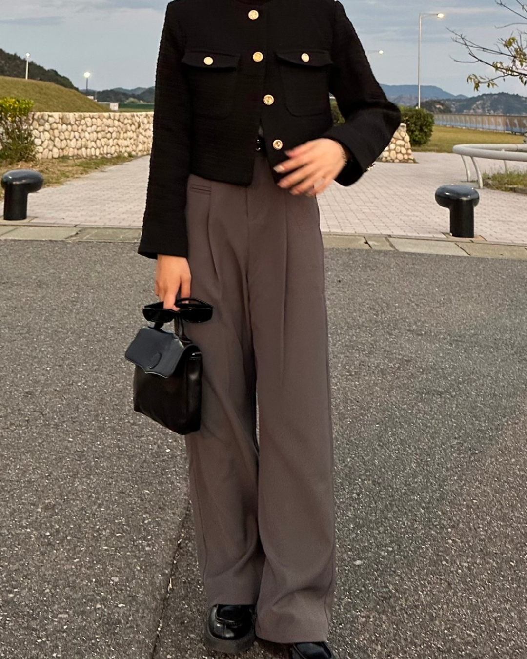 High waist straight pants B0005
