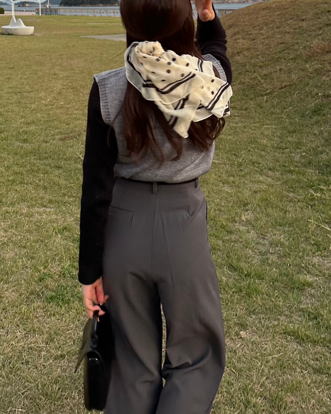 High waist straight pants B0005