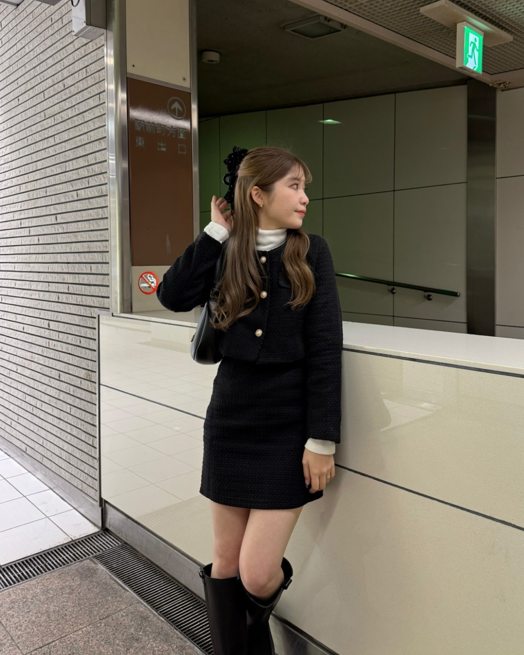 【再販】ブラックツイードショートジャケット B0239