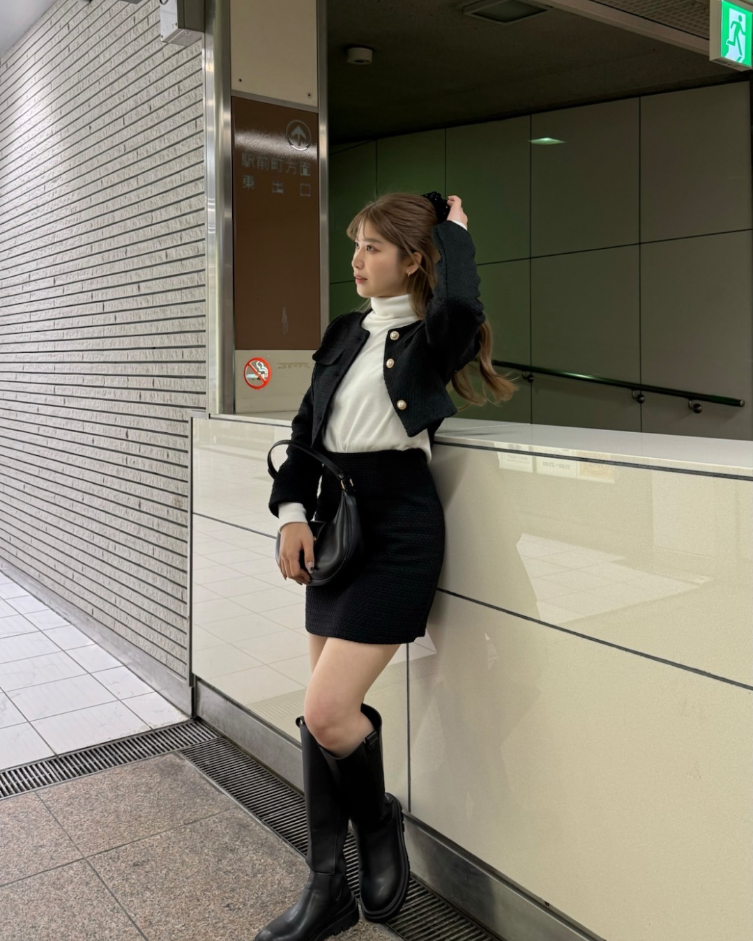 【再販】ブラックツイードショートジャケット B0239