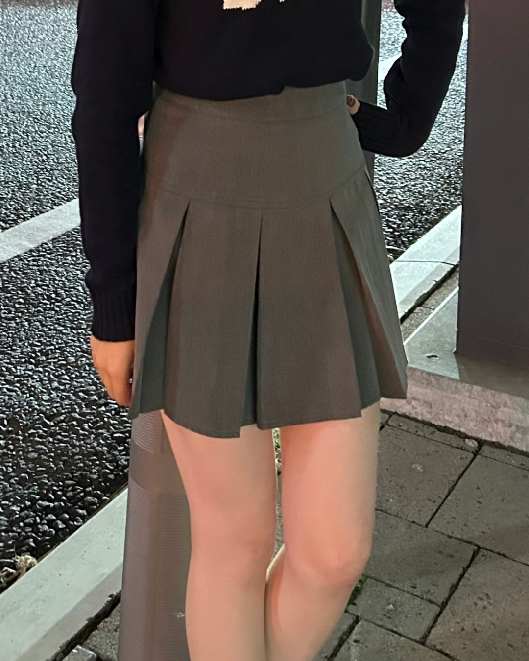 A-line high waist pleated skirt B0009