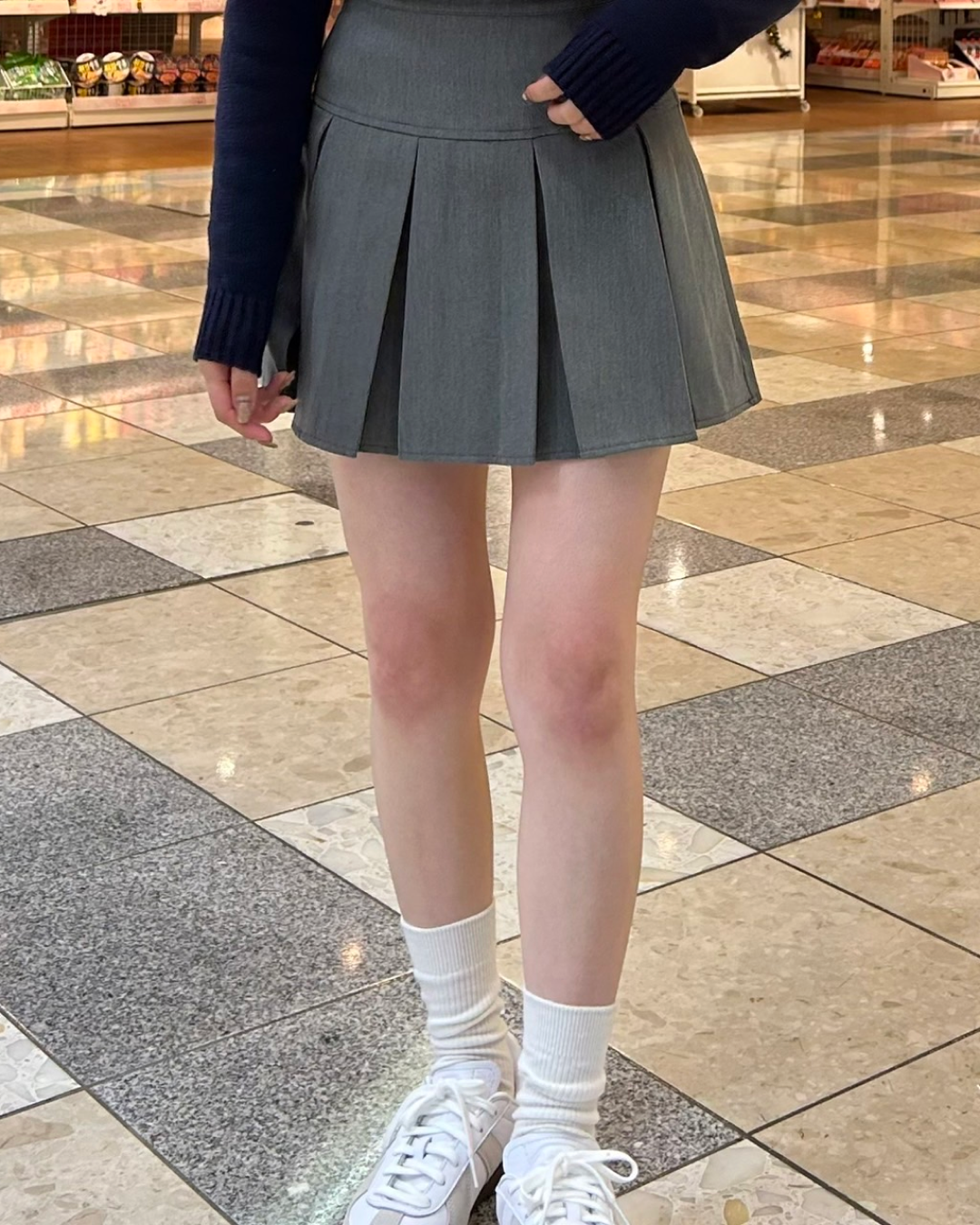 A-line high waist pleated skirt B0009