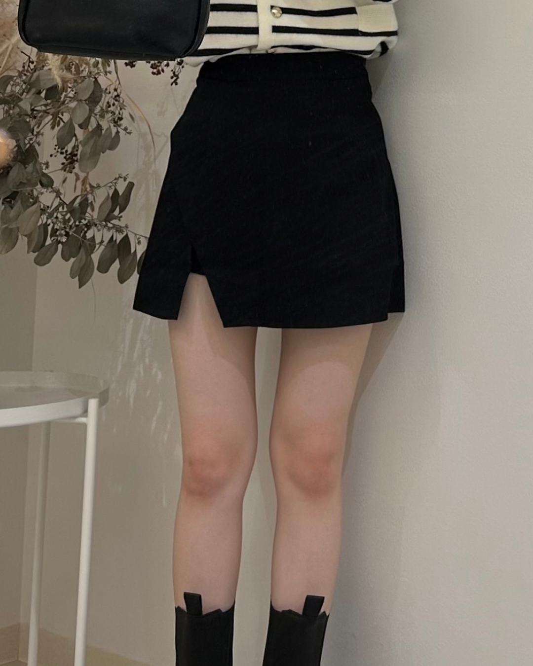 【再販】Aラインハイウエストハーフレングススカート B0012