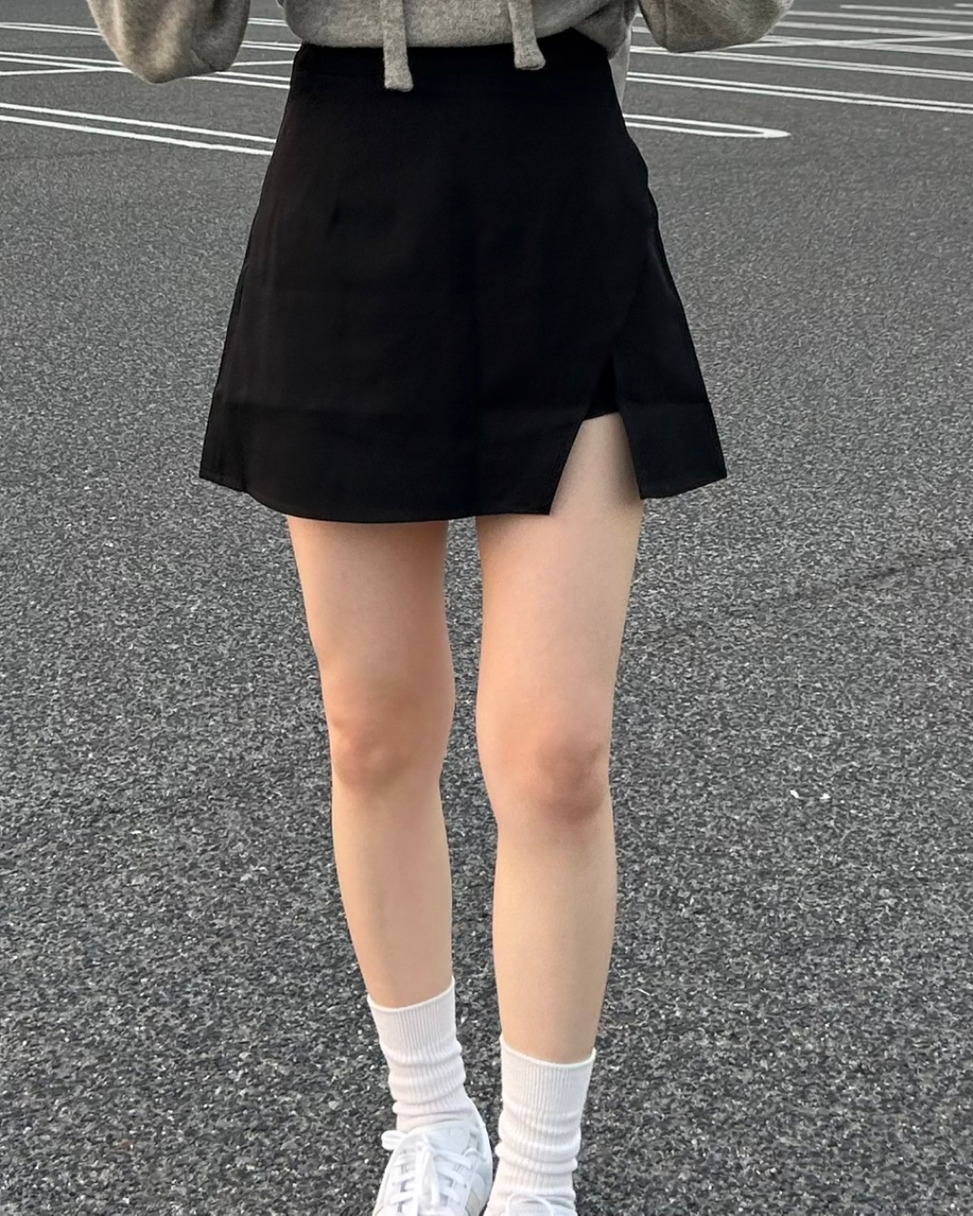 【再販】Aラインハイウエストハーフレングススカート B0012