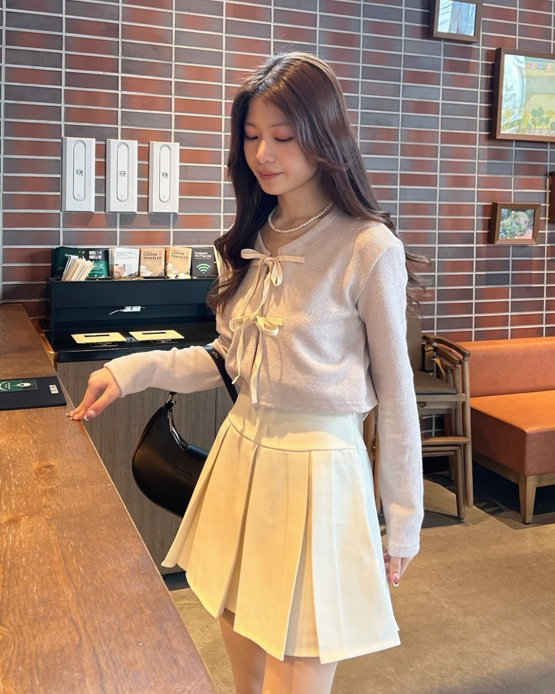 Pastel ribbon knit cardigan B0041