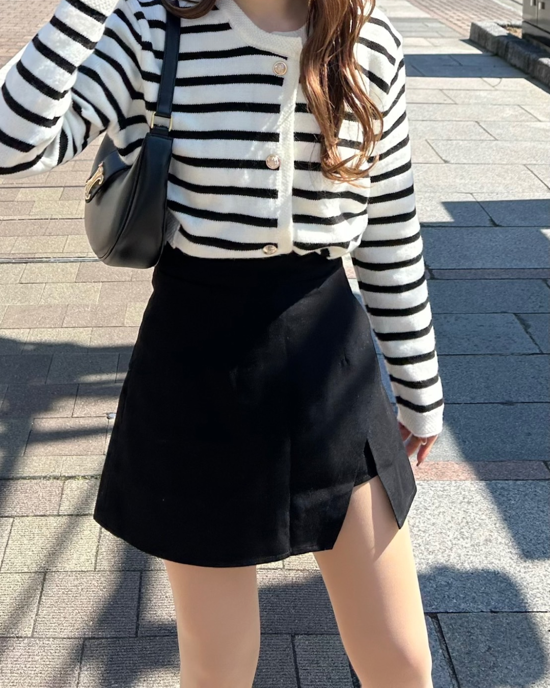 Striped soft knit cardigan B0046