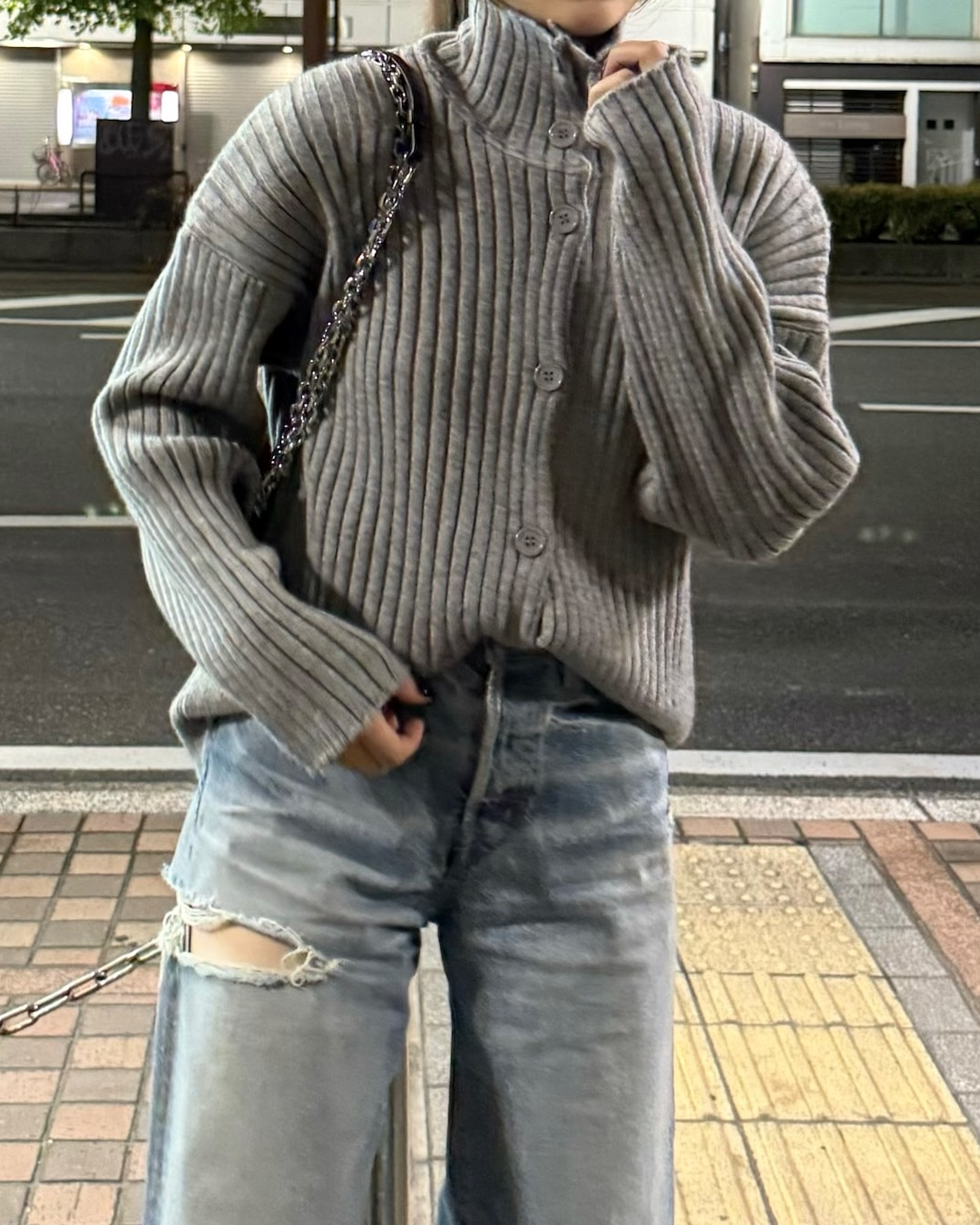 2wayネックボタンニット B0218