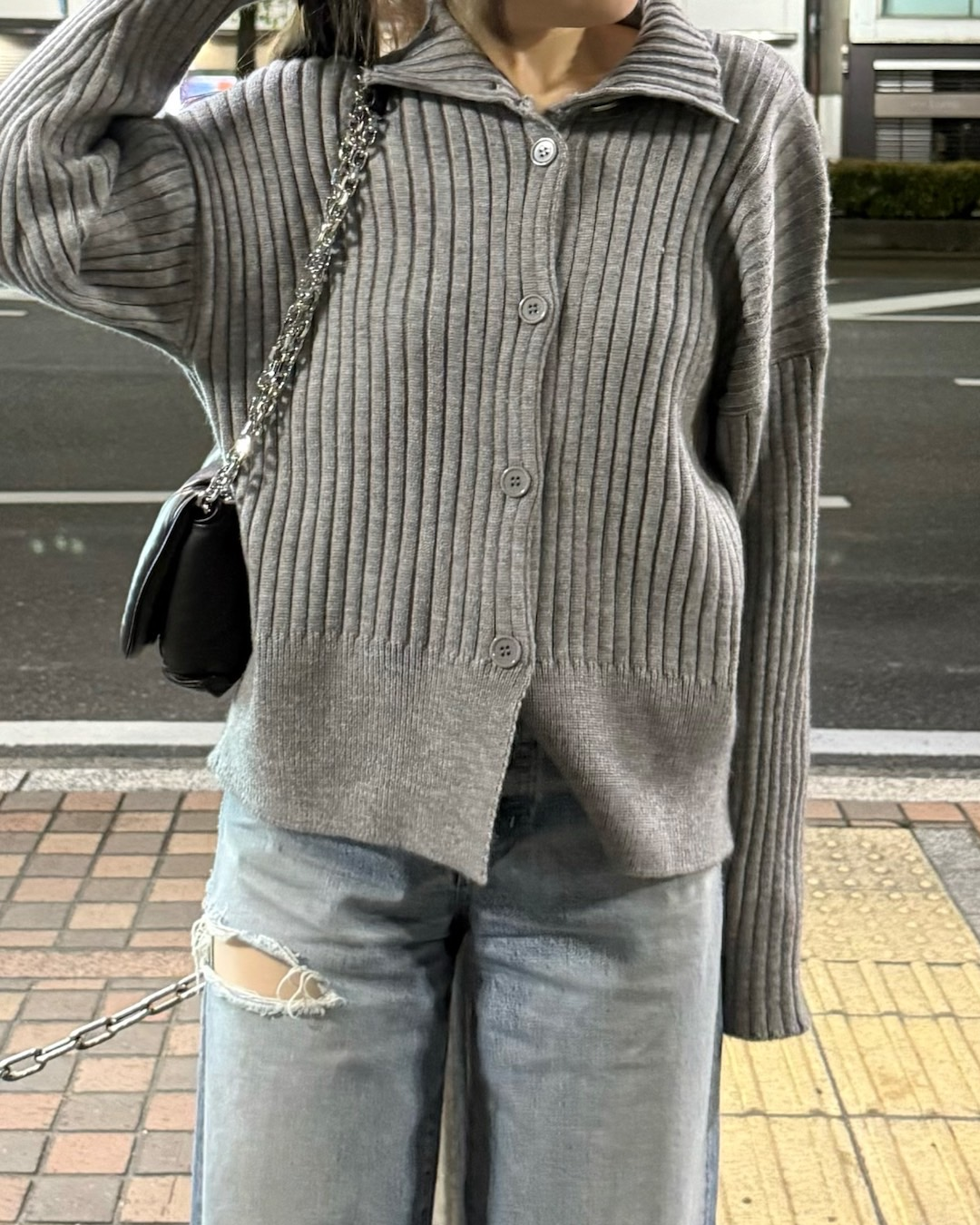 2wayネックボタンニット B0218