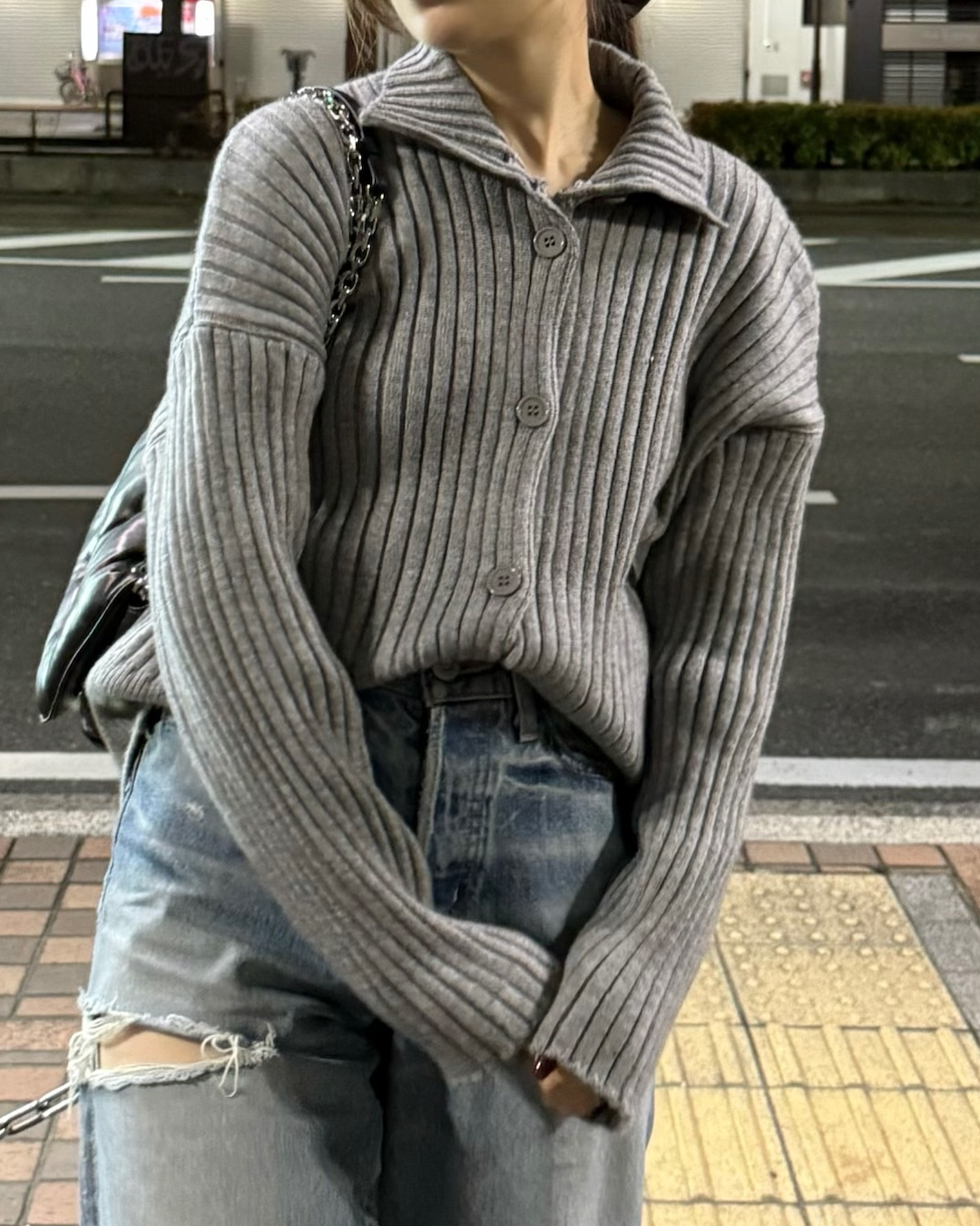 2wayネックボタンニット B0218