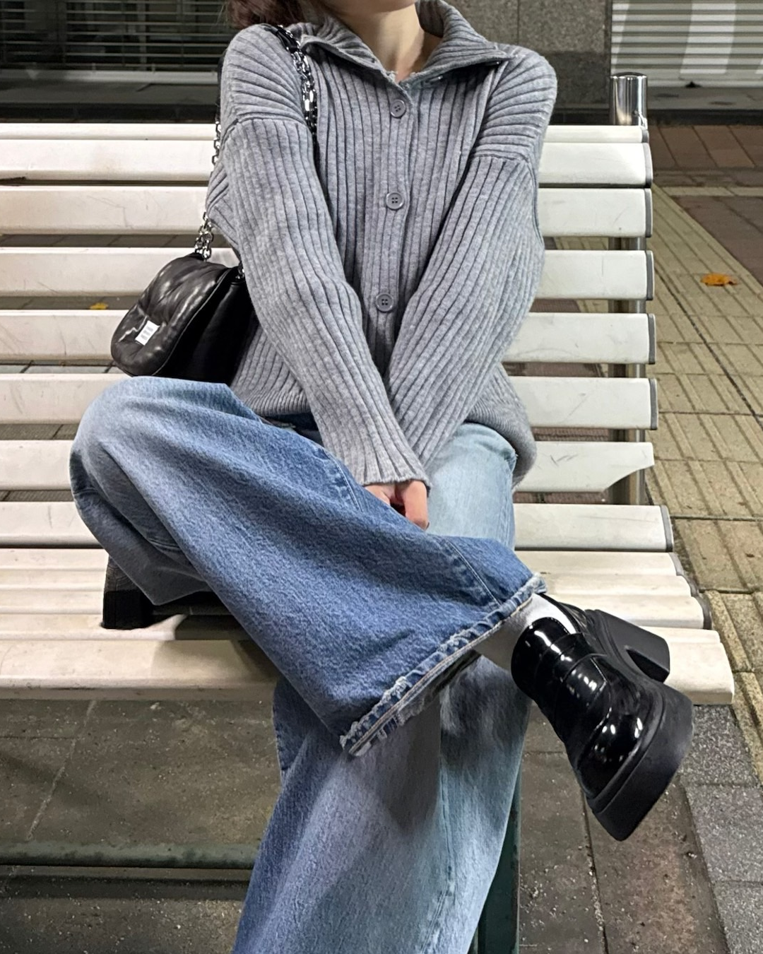2wayネックボタンニット B0218