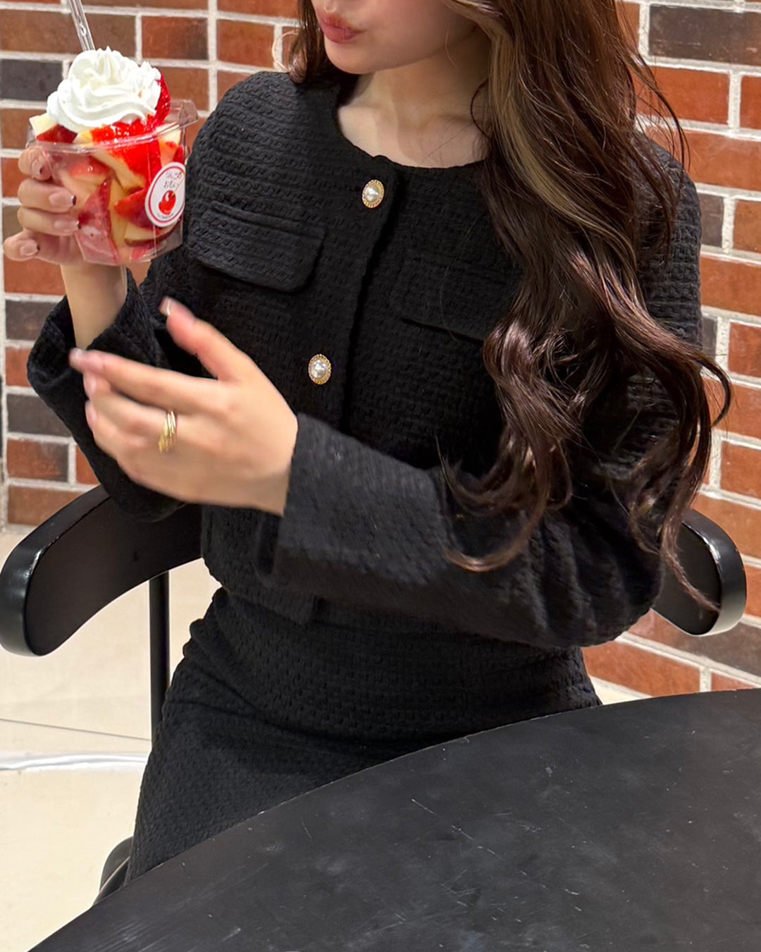 【再販】ブラックツイードショートジャケット B0239