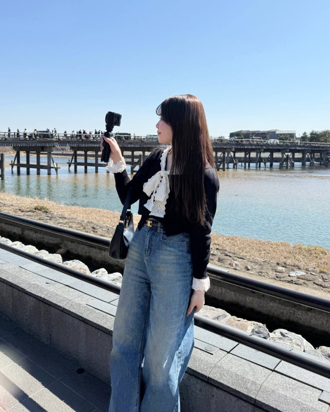 【即納】レースリボンタイニットトップス B0307