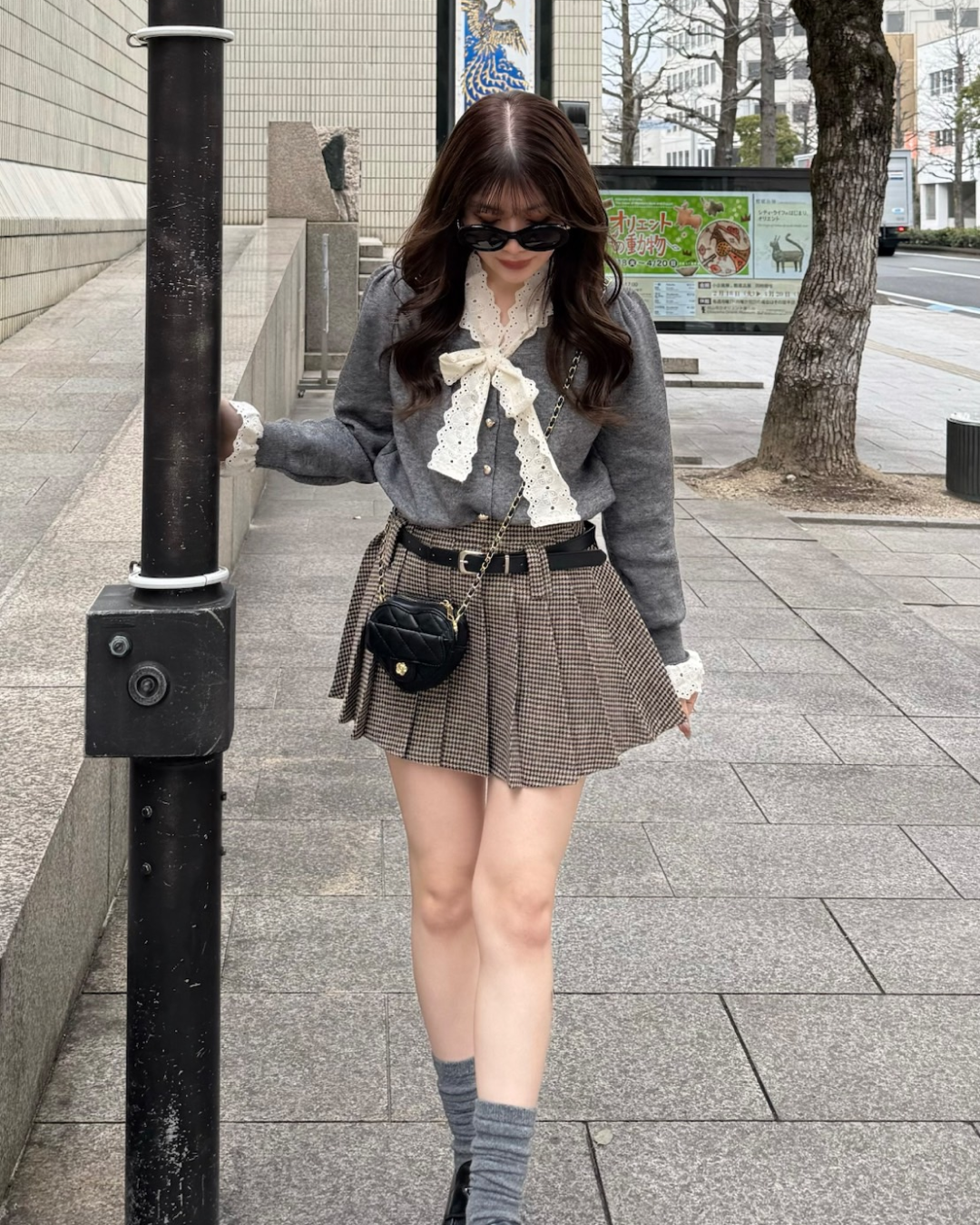 【即納】レースリボンタイニットトップス B0307