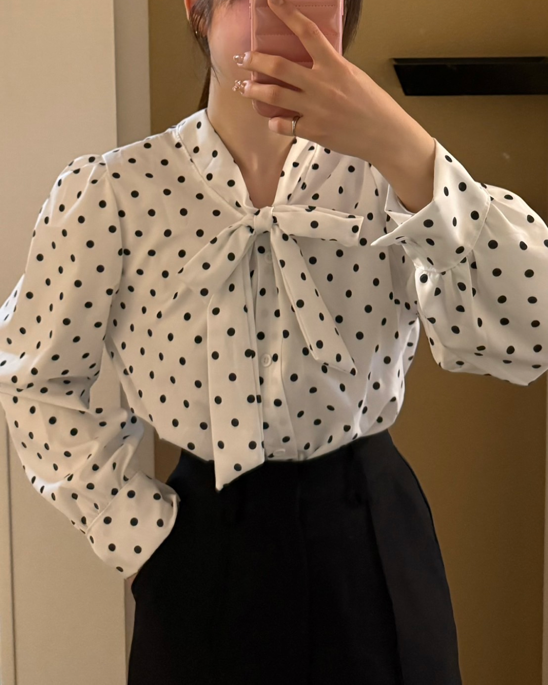 ドットタイブラウス B0308