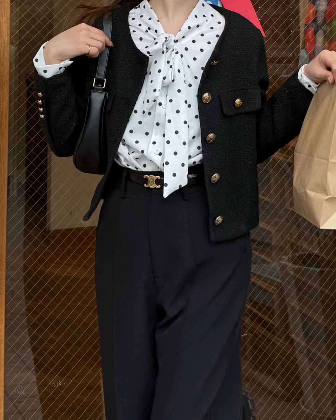 ドットタイブラウス B0308