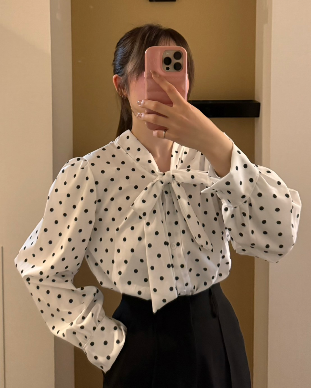 ドットタイブラウス B0308