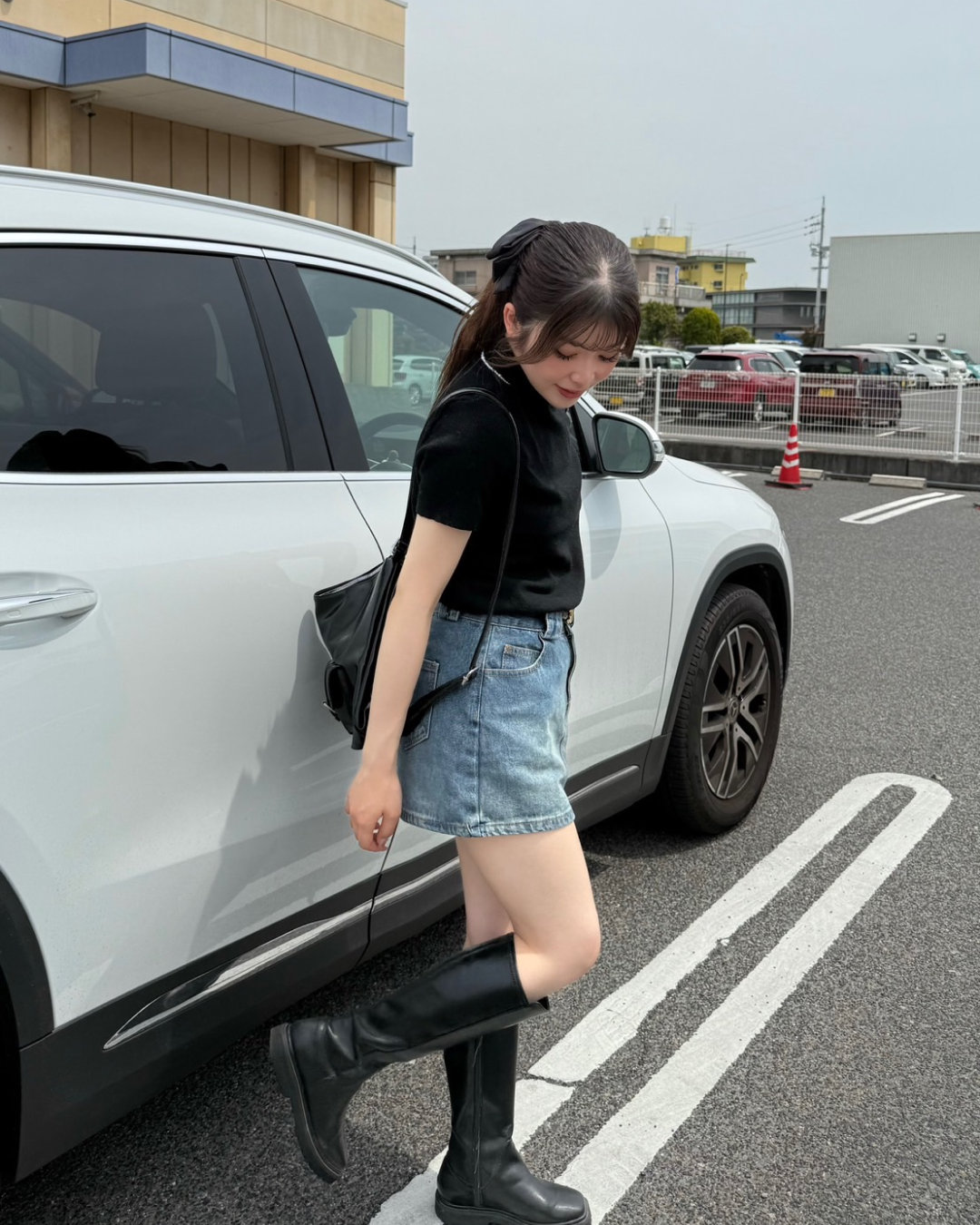 ハイネックショートスリーブスプリングニット B1028